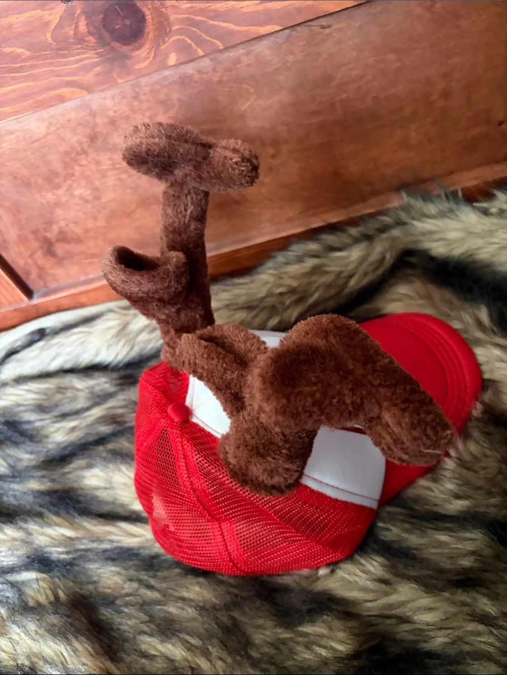 Amscan Hat Kid’s Red White Brown Comet's Flight School Antlers Adjustable